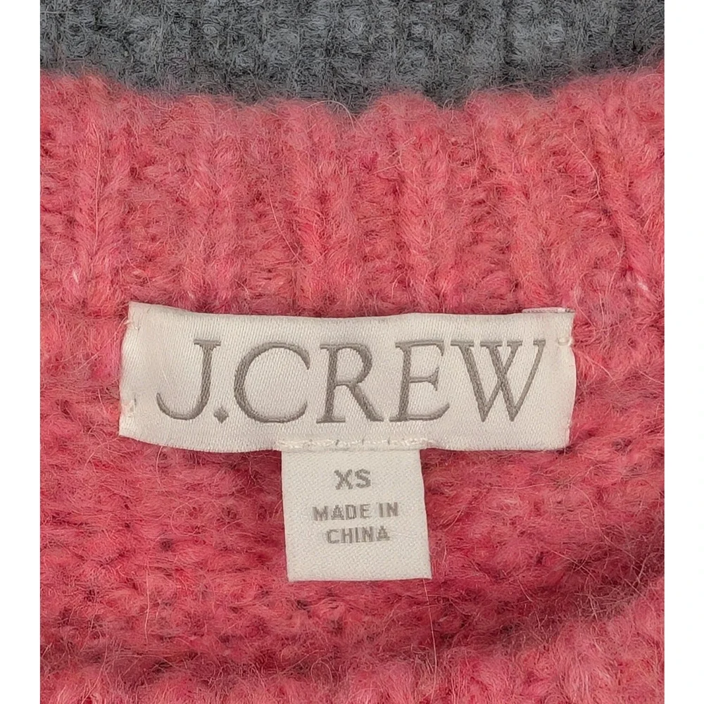 J Crew Sweater Womens XS Pink Alpaca Pink Minimal Preppy Chunky Knit Capsule